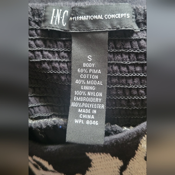 INC Embroidered Black Spaghetti Strap Dress  Mini Size S - Picture 13 of 13